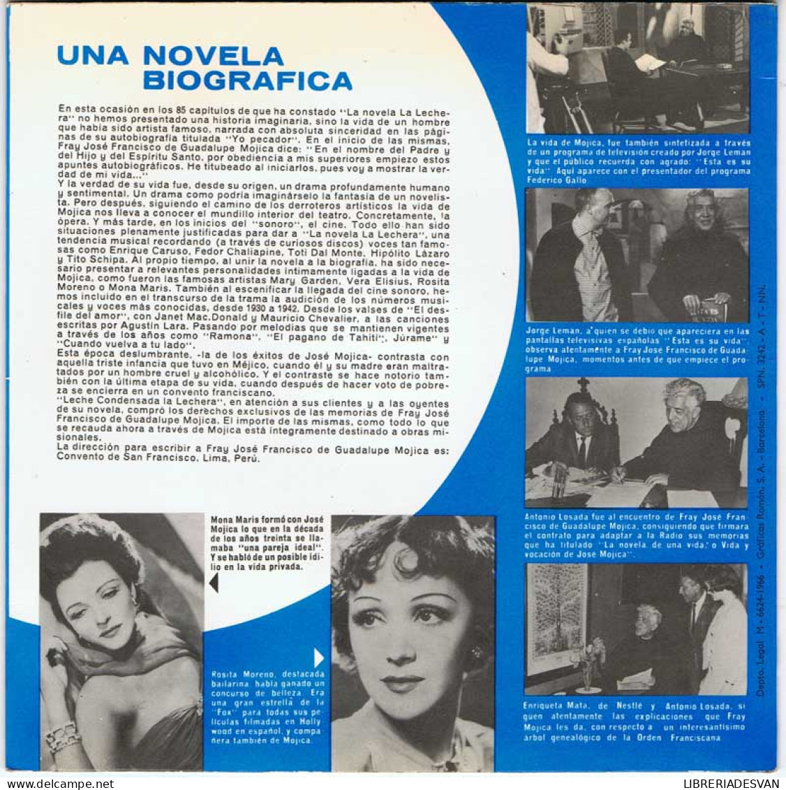 José Mojica - La Novela De Una Vida. Canciones - EP - Unclassified