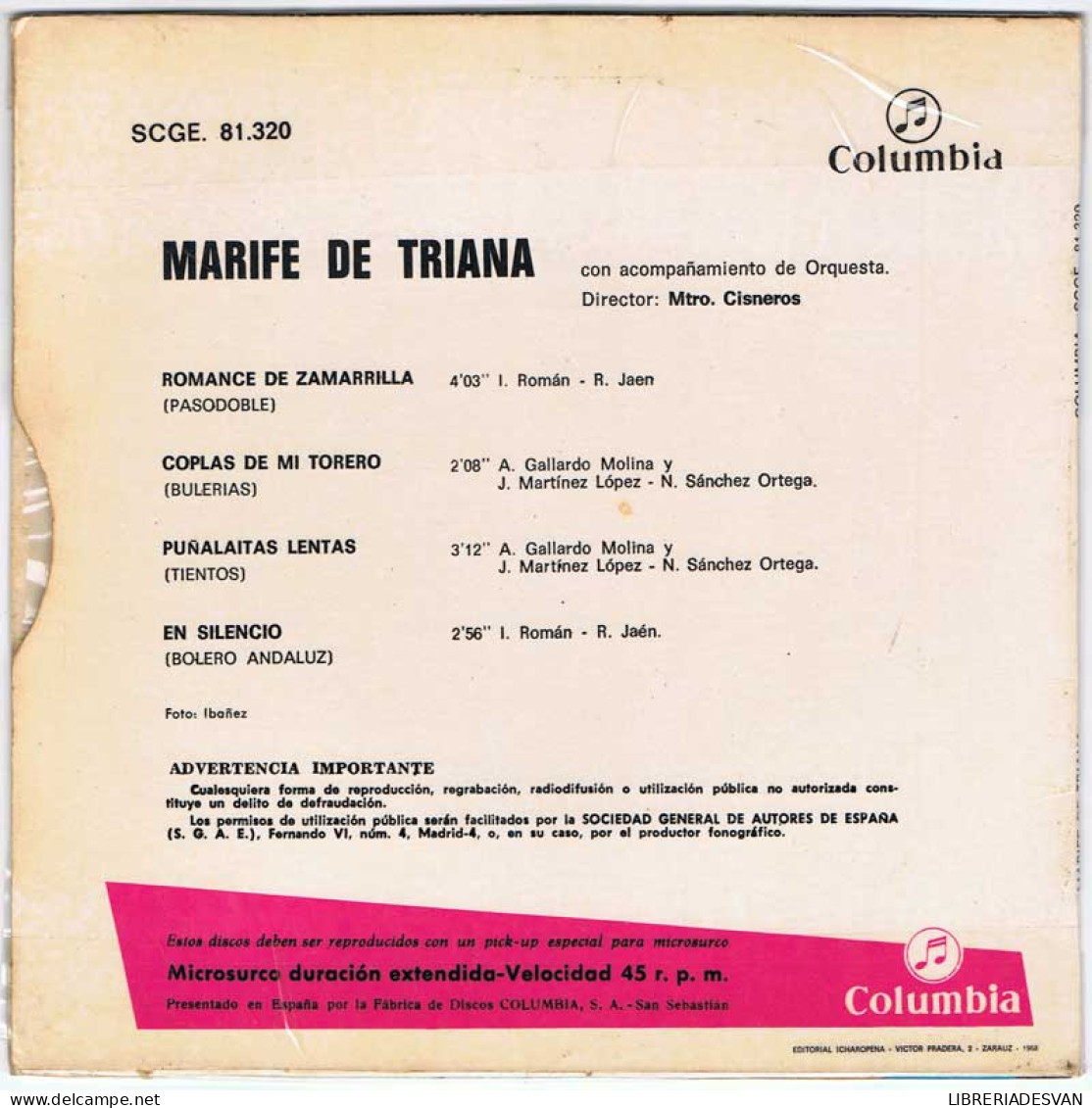 Marife De Triana - Romance En Zamarrilla / Coplas De Mi Torero / Puñalaitas Lentas / En Silencio - EP - Sin Clasificación