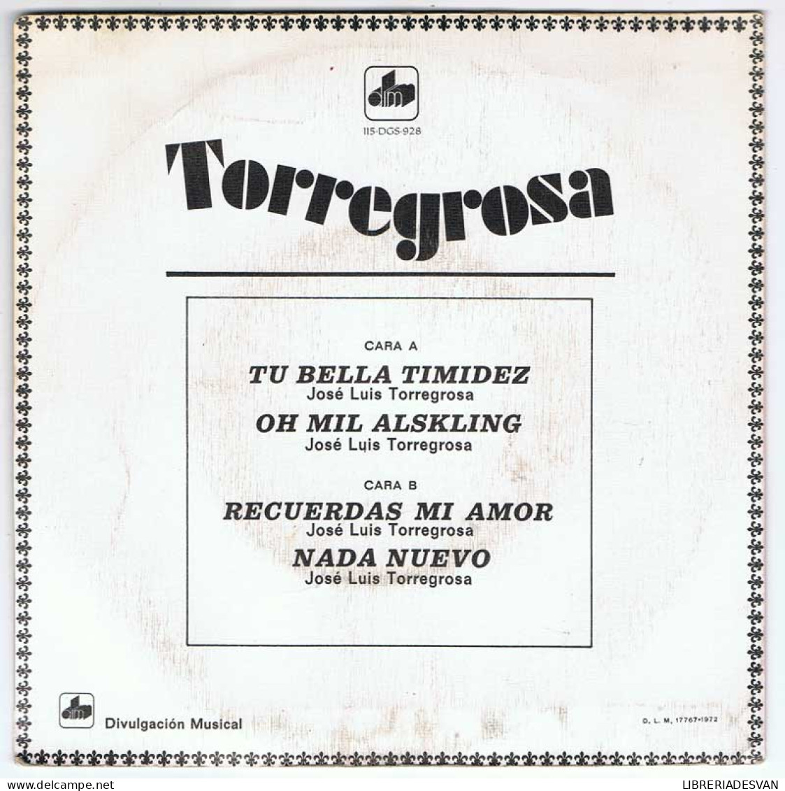 Torregrosa - Tu Bella Timidez / Oh Min Alskling / Recuerdas Mi Amor / Nada Nuevo - EP - Non Classés