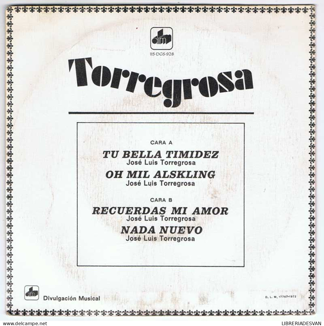 Torregrosa - Tu Bella Timidez / Oh Min Alskling / Recuerdas Mi Amor / Nada Nuevo - EP - Zonder Classificatie