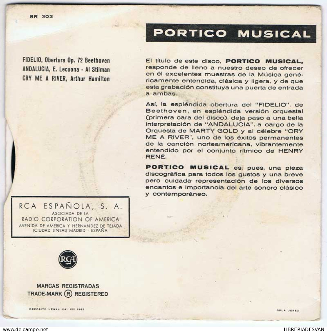 Pórtico Musical - Andalucía / Cry Me A River / Fidelio. EP - Ohne Zuordnung