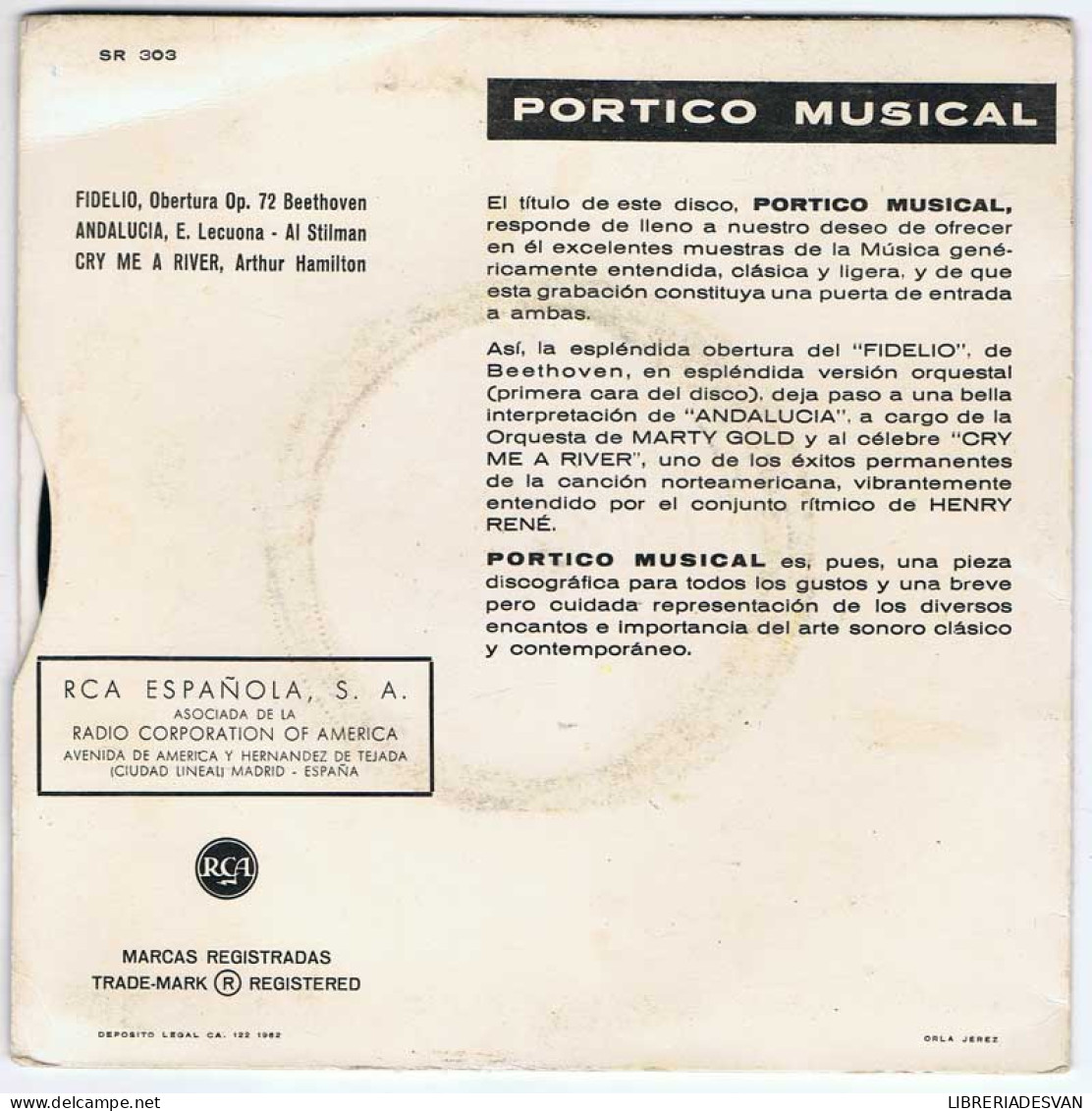 Pórtico Musical - Andalucía / Cry Me A River / Fidelio. EP - Zonder Classificatie