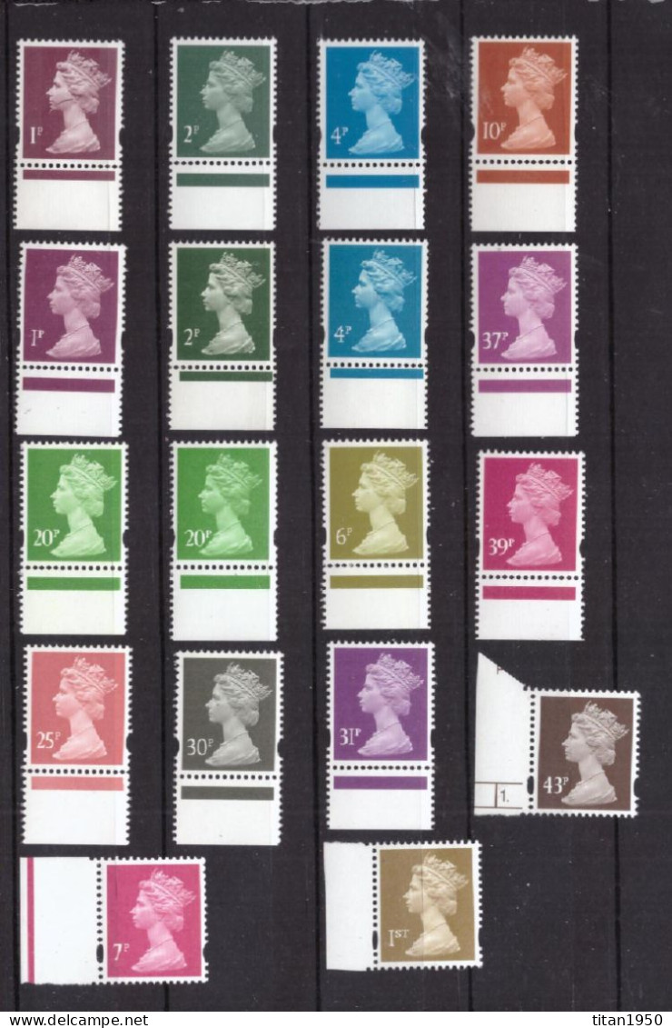 GRANDE BRETAGNE - Type Machin -  Divers -  Lot De 18 Timbres Neufs ** / MNH - Série 'Machin'