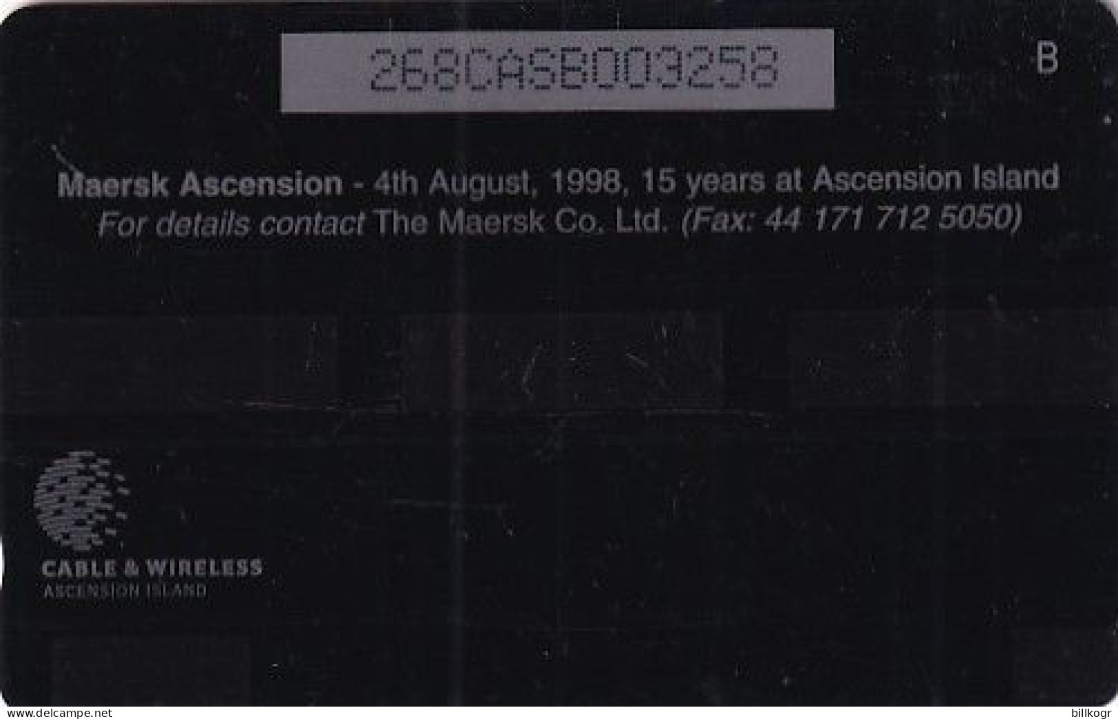 ASCENSION ISL.(GPT) - Maersk Ascension, CN : 268CASB/B(normal 0), Tirage 5000, Used - Ascension (Insel)