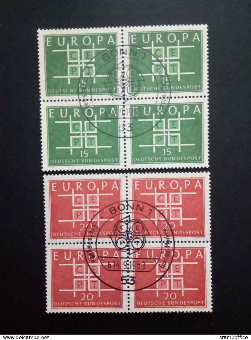 DEUTSCHLAND MI-NR. 406-407 GESTEMPELT(USED) 4er BLOCK EUROPA 1963 - 1963