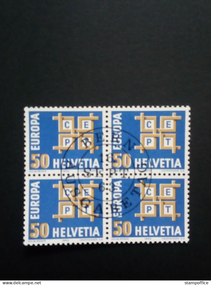 SCHWEIZ MI-NR. 781 GESTEMPELT(USED) 4er BLOCK EUROPA 1963 - 1963
