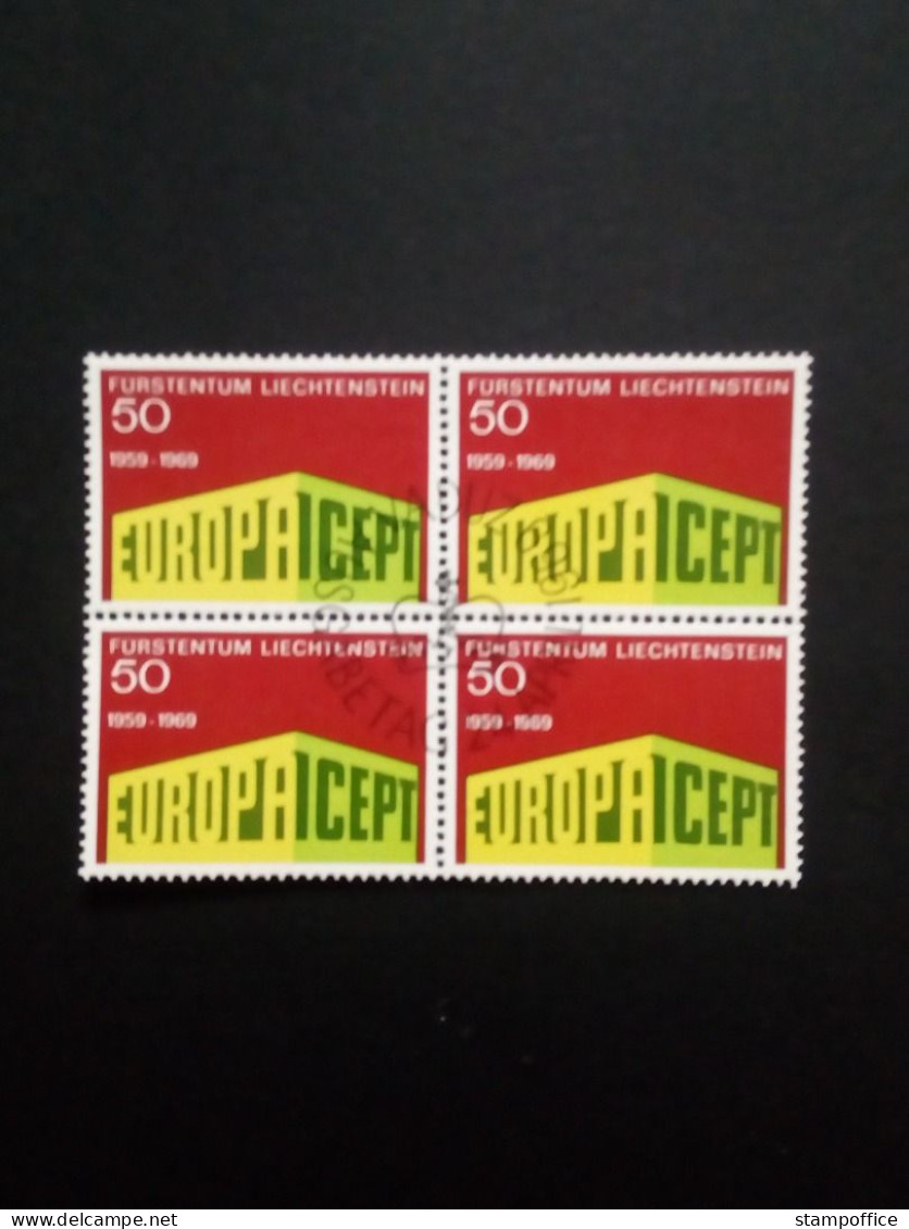 LIECHTENSTEIN MI-NR. 507 GESTEMPELT(USED) 4er BLOCK EUROPA 1969 EUROPA CEPT - 1969