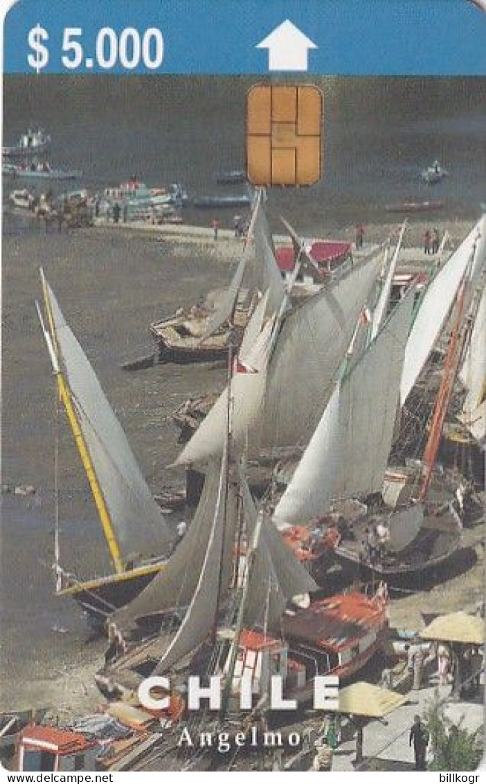 CHILE - Sailing Boats, Angelmo($5000), Tirage 25000, 07/98, Used - Chili