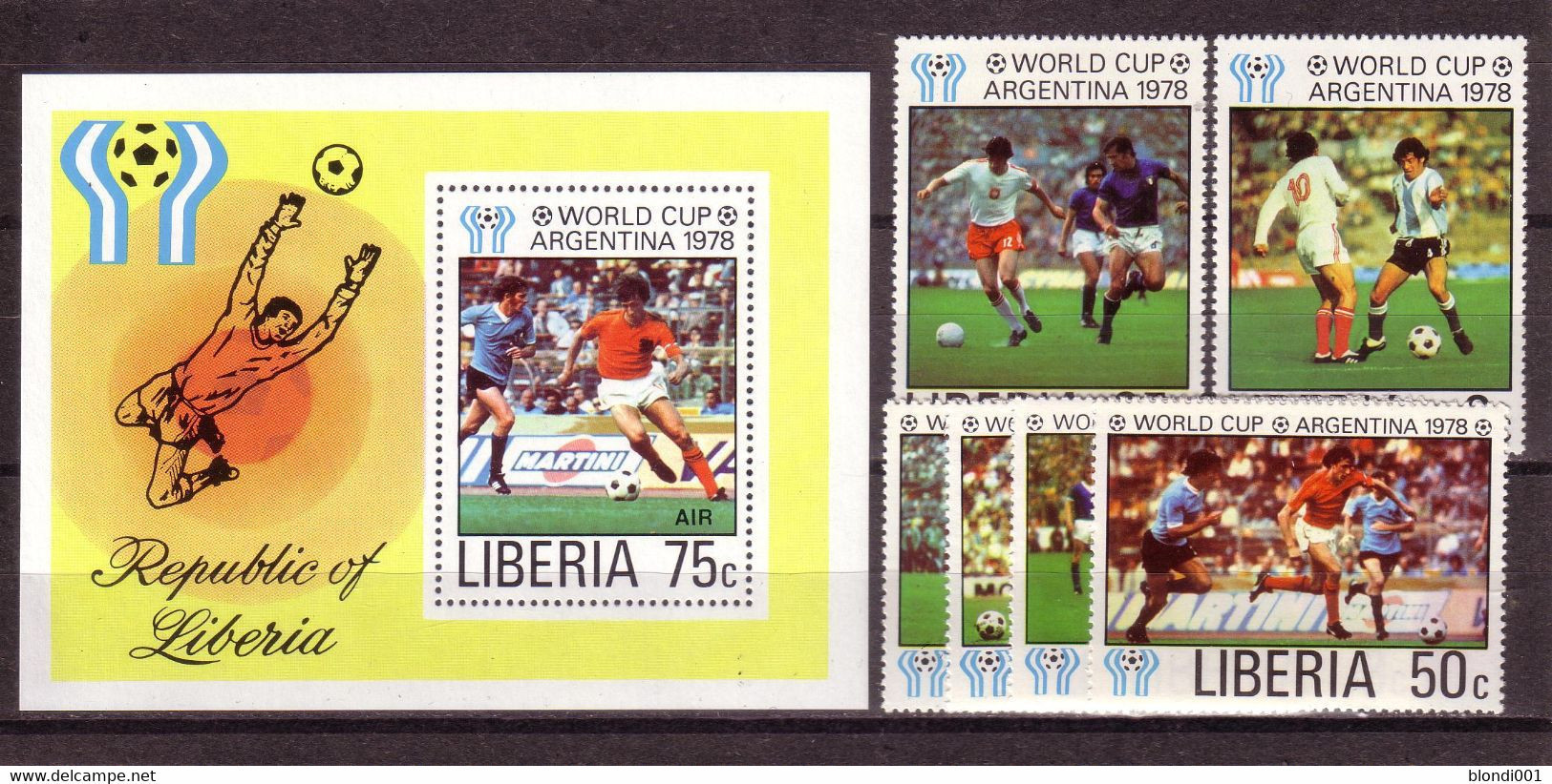 Soccer World Cup 1978 - Football - LIBERIA - S/S+Set MNH - 1978 – Argentine
