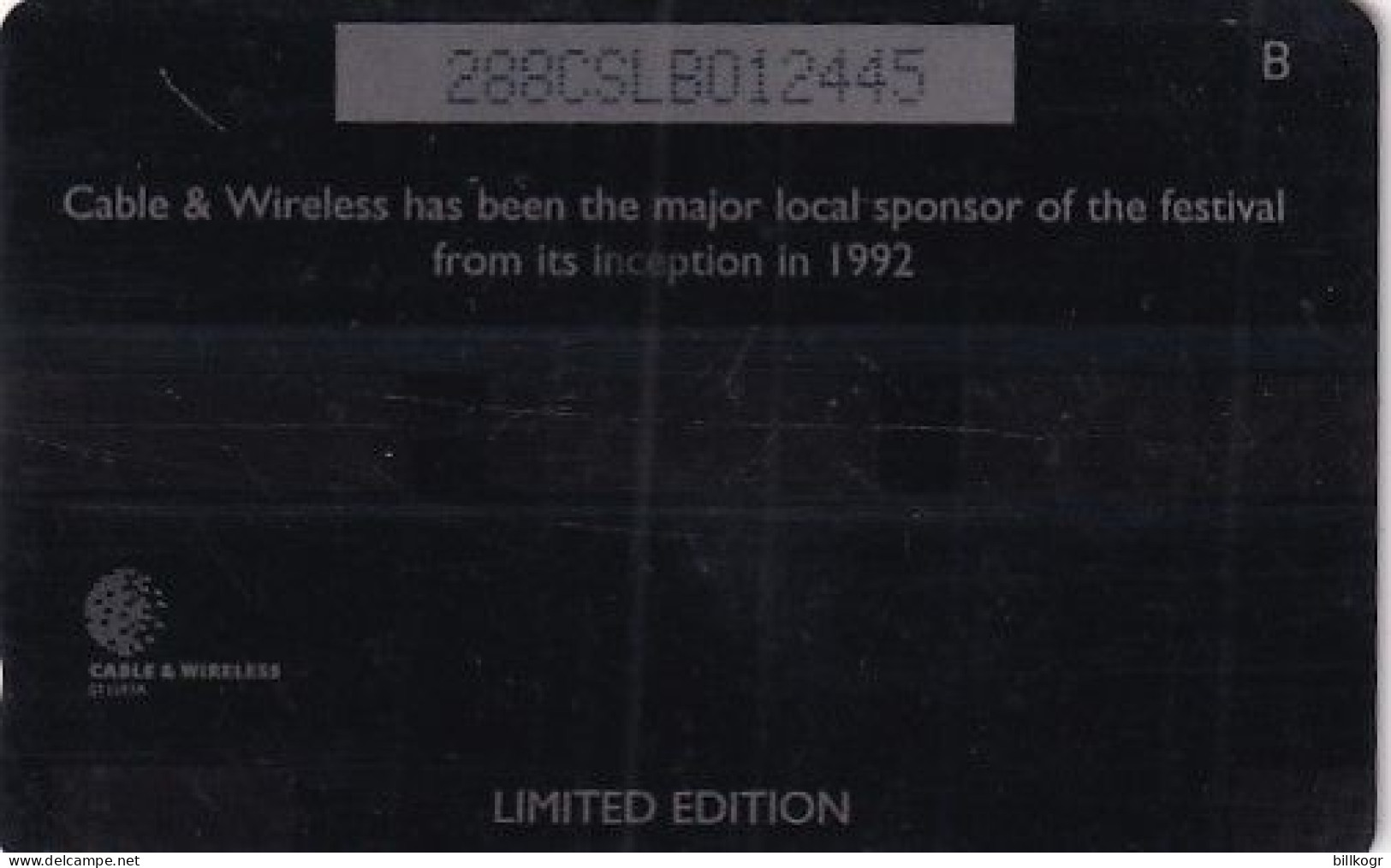 ST.LUCIA ISL.(GPT) - Jazz Festival 1999, CN : 288CSLB/B(Ml, Normal 0), Tirage %20000, Used - Santa Lucía