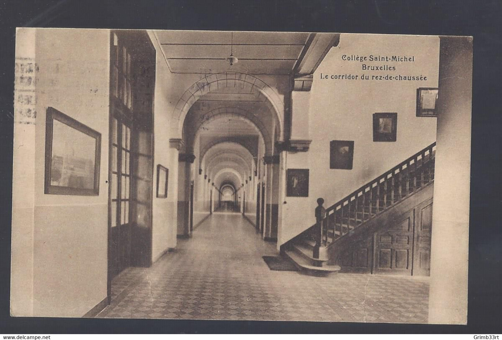Bruxelles - Collège Saint-Michel - Le Corridor Du Rez-de-chaussée - Postkaart - Education, Schools And Universities