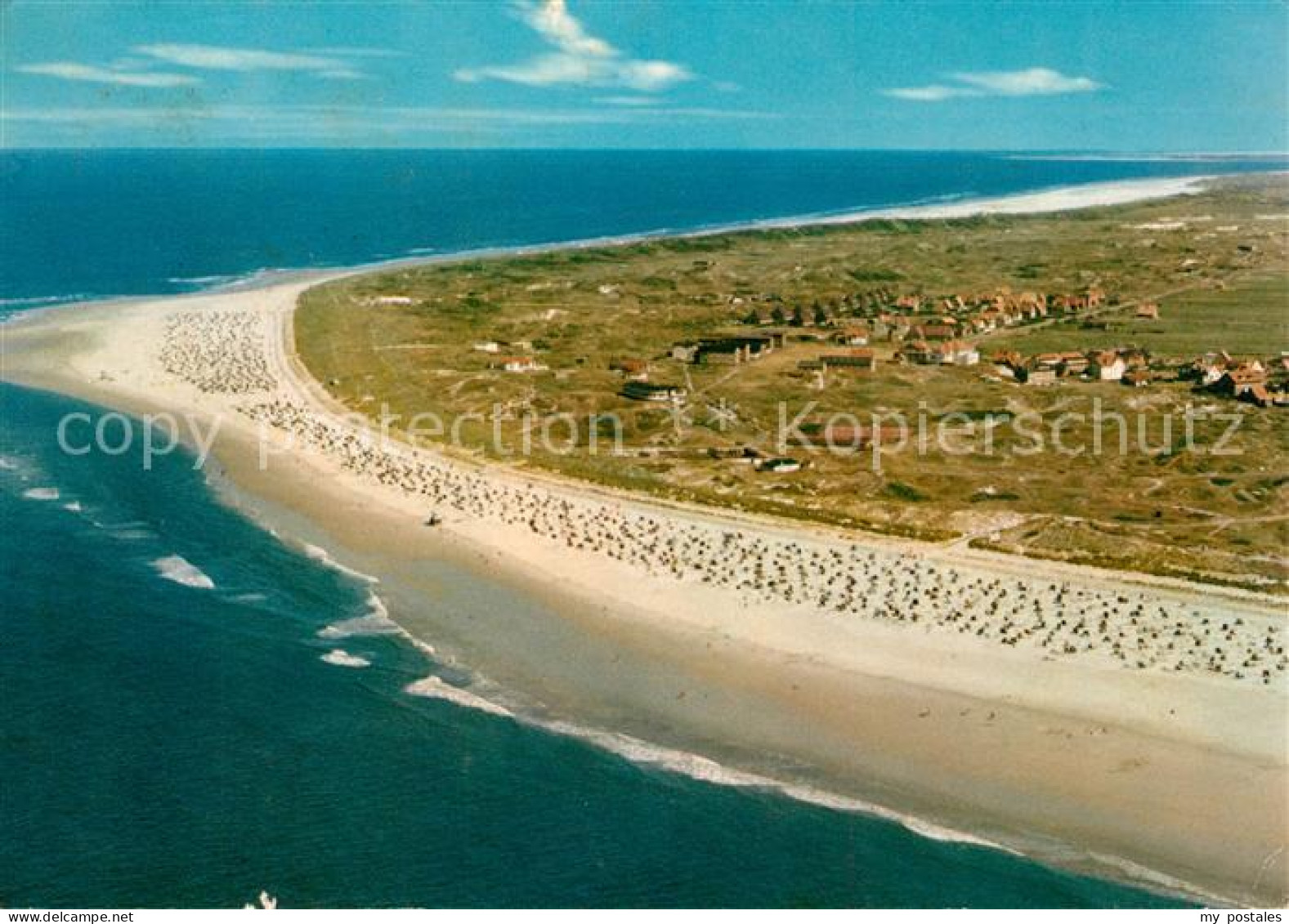 73158954 Langeoog Nordseebad Fliegeraufnahme Badestrand Langeoog - Langeoog