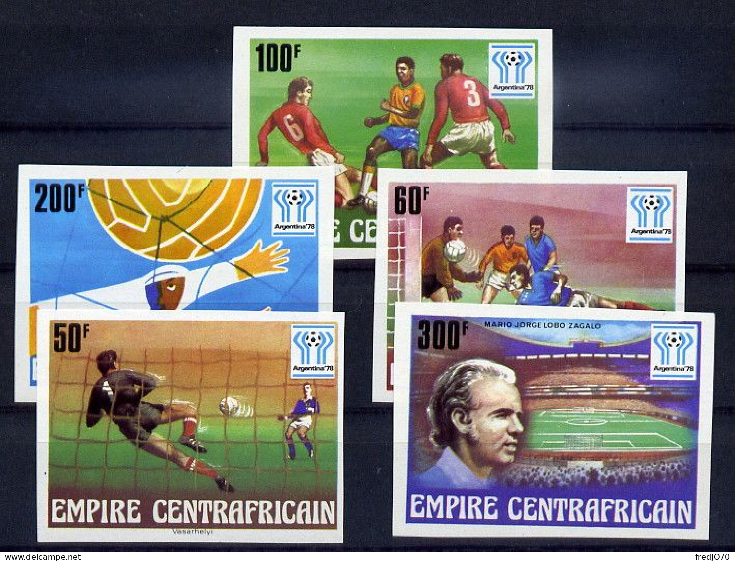 Centrafrique Central Africa Série Complète Non Dentelé Imperf Football CM 78 ** - 1978 – Argentine