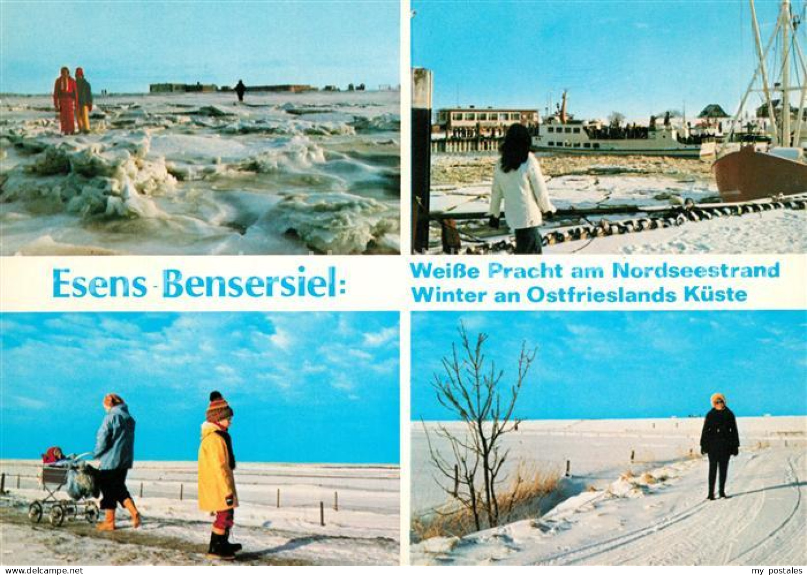 73158892 Bensersiel Eisschollen Hafen Winterlandschaft Bensersiel - Esens