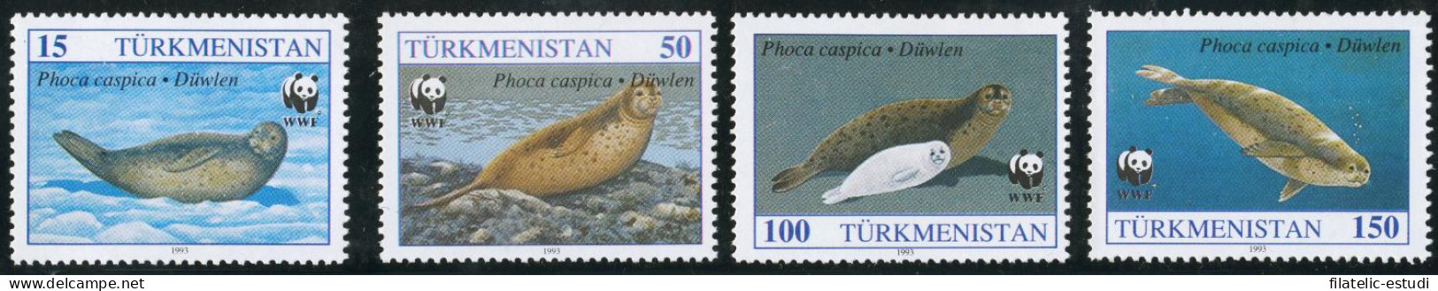 Turkmenistan  40/43  Protección De Animales En Extinción Fauna Foca Seal WWF M - Turkménistan