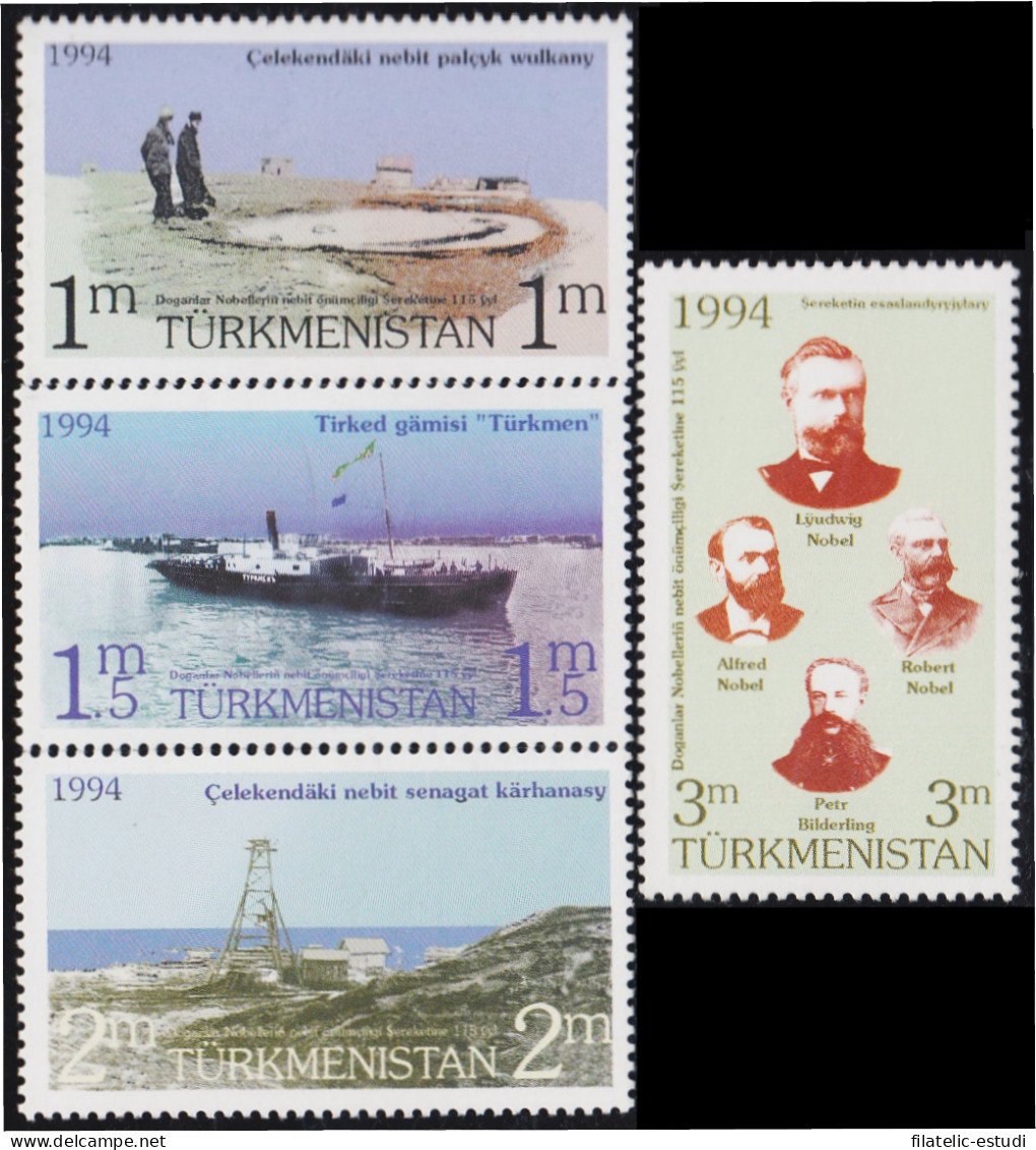 Turkmenistan 46/49 1994 115 Aniversario De La Fundación Sociedad Tovarichi MNH - Turkménistan
