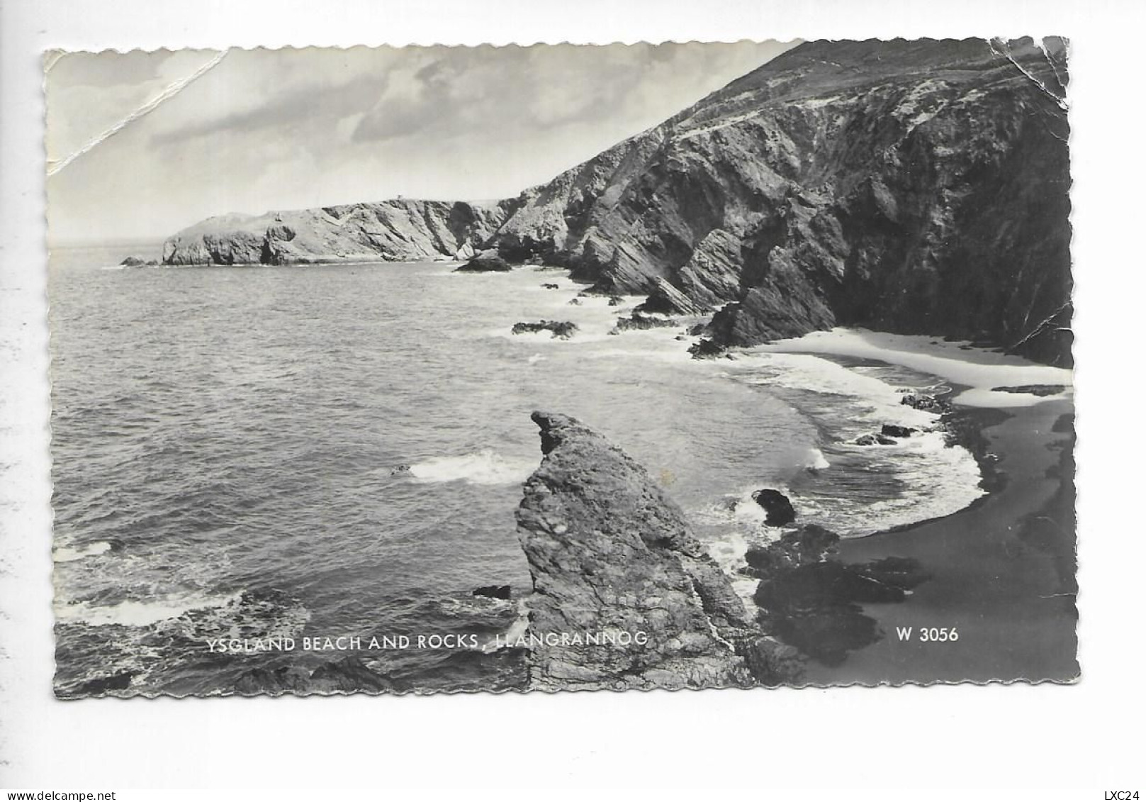 YSGLAND BEACH AND ROCKS. LLANGRANNOG. - Cardiganshire