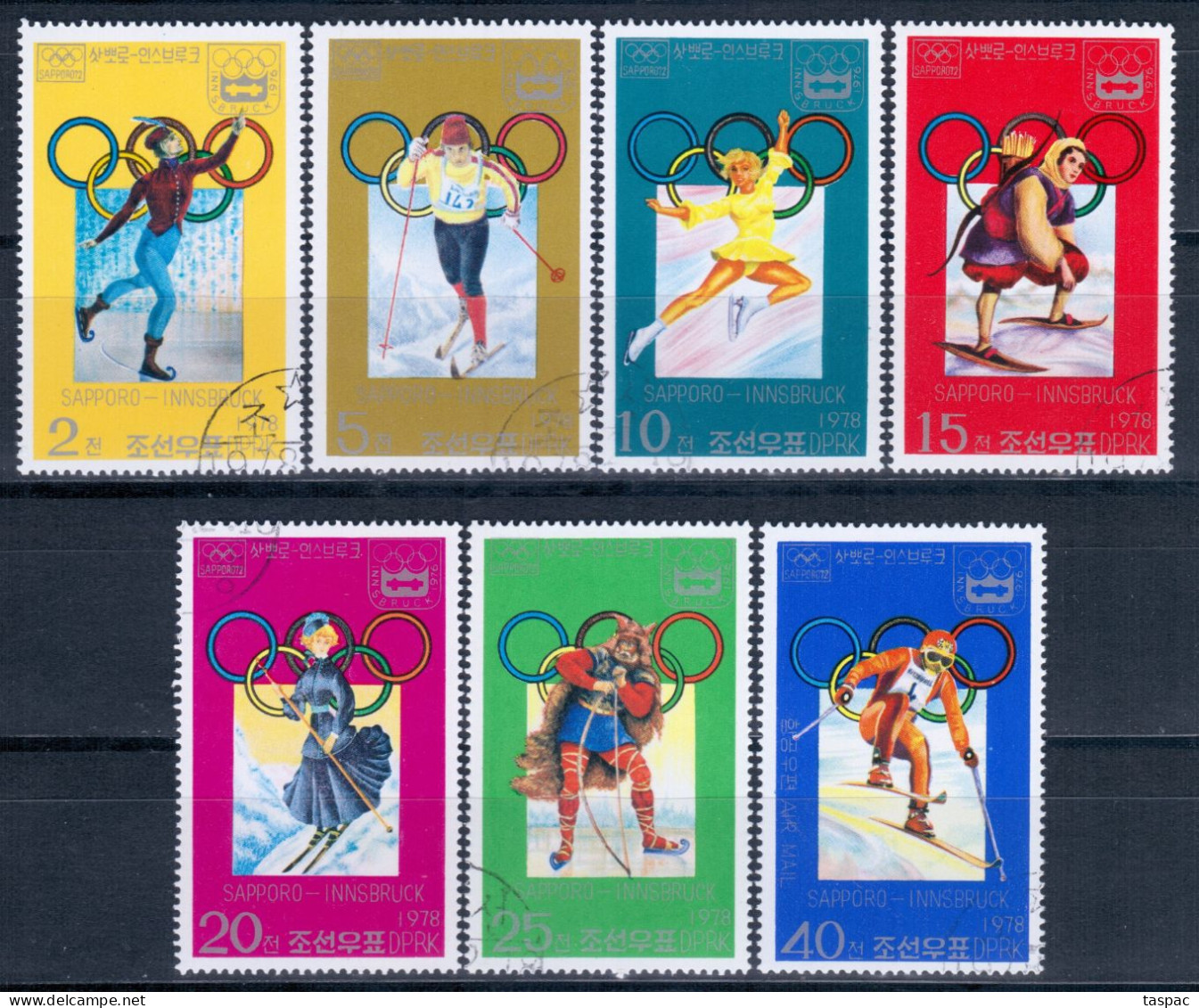 Korea 1978 Mi# 1683-1689 Used - Winter Olympic Games, Sapporo And Innsbruck - Hiver 1976: Innsbruck