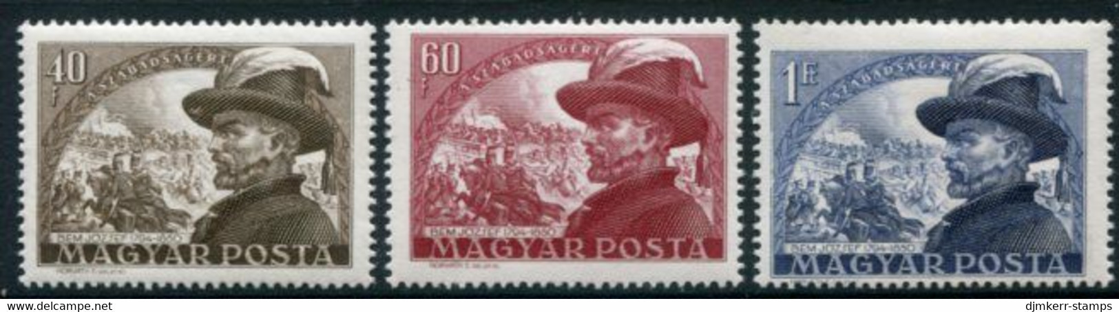 HUNGARY 1950 Joszef Bem Centenary LHMH / *.  Michel 1142-44 - Unused Stamps