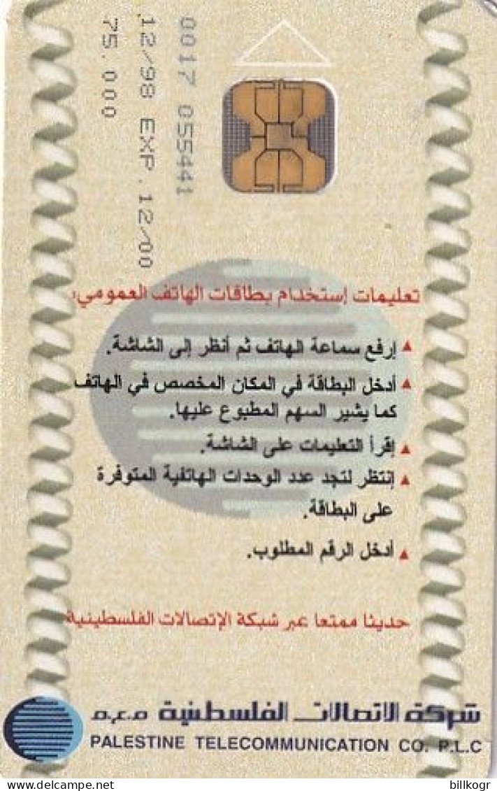 PALESTINE(chip) - Banknote 1 Pound, Tirage 75000, 12/98, Used - Palestina
