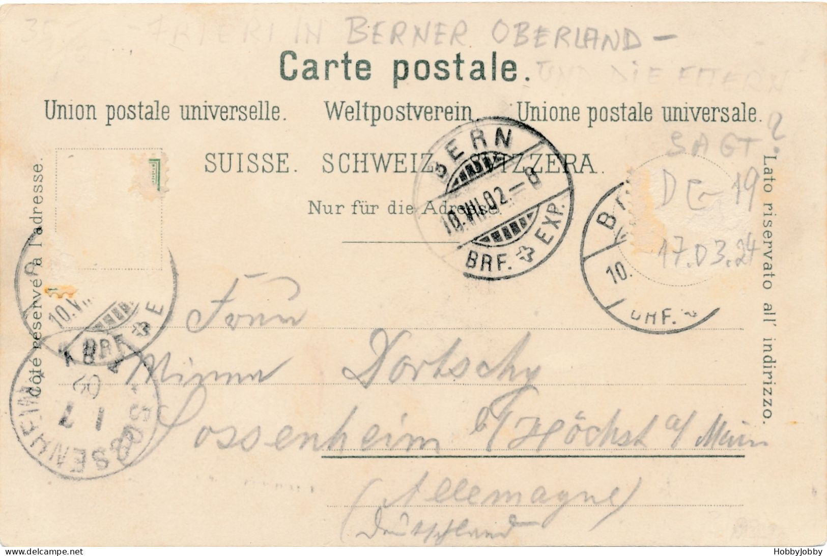 Gruss Aus Dem Berner Oberland Lugano - Extrem Wunderschöne Postkarte - Briefmarken Ab - Costumi