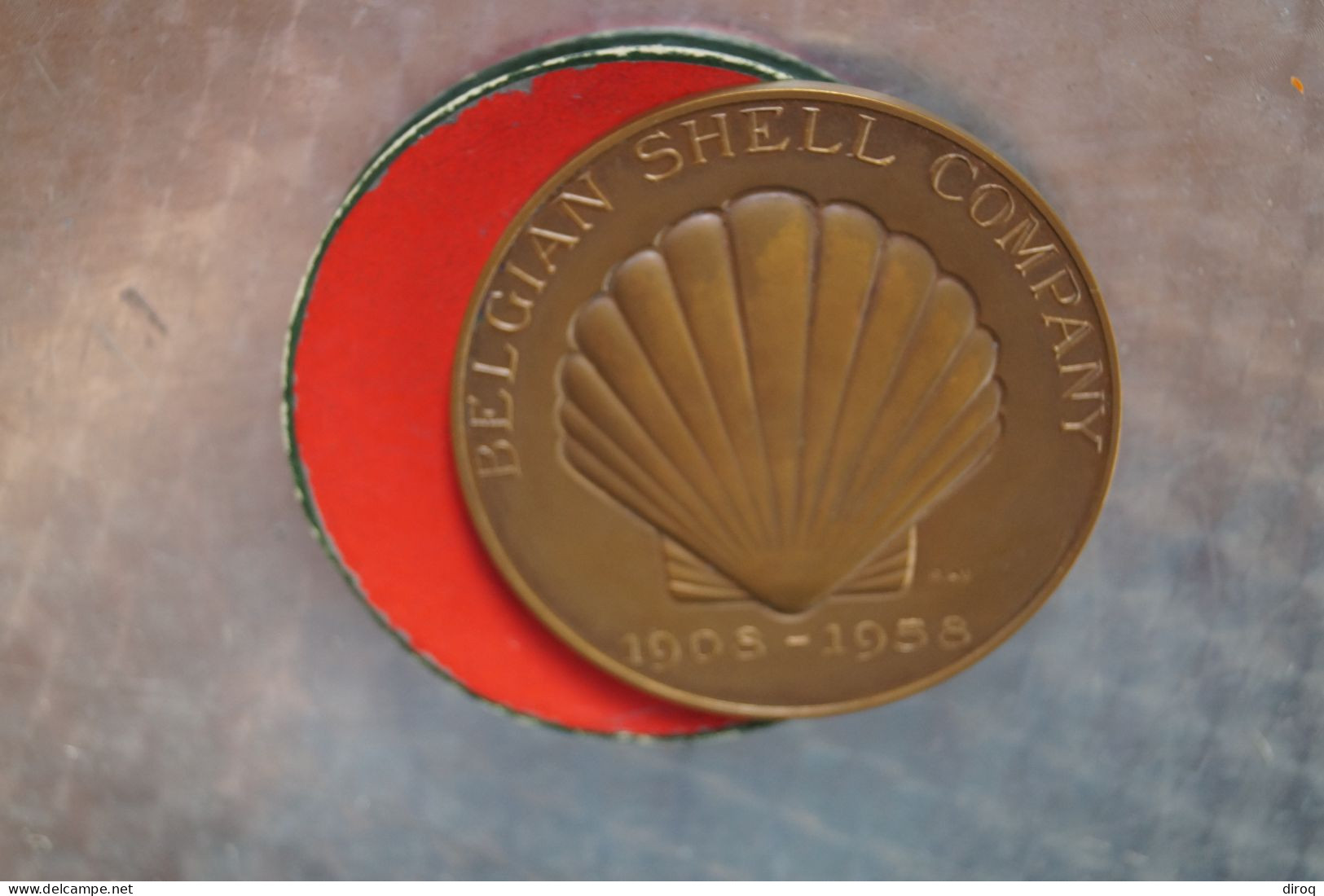 Shell Belgian,Bronze Rau 1908 - 1961,très Bel état De Collection,diamètre 70 Mm. - Andere & Zonder Classificatie