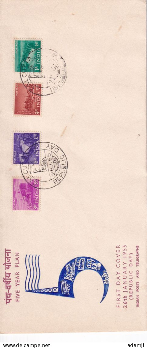 INDIA 1955 FIVE YEAR PLAN FDC VERY FINE. - Lettres & Documents