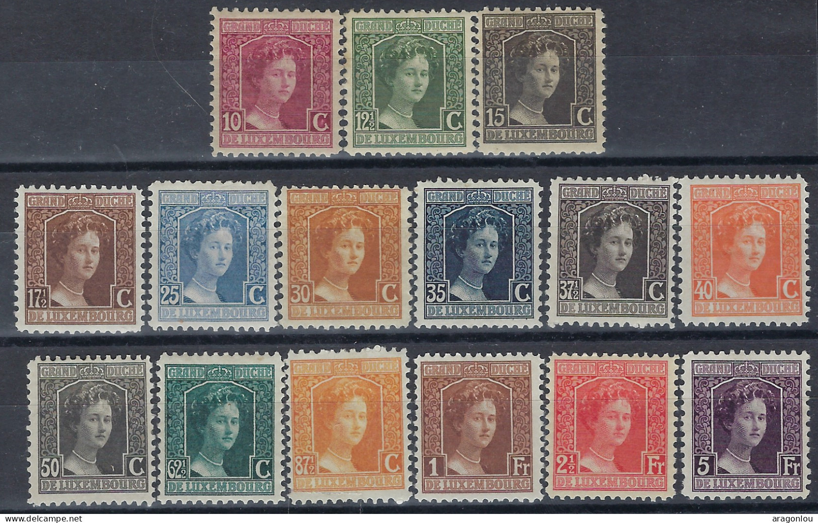 Luxembourg - Luxemburg - Timbre  1914   Marie-Adélaïde   Série   * - 1914-24 Marie-Adélaida