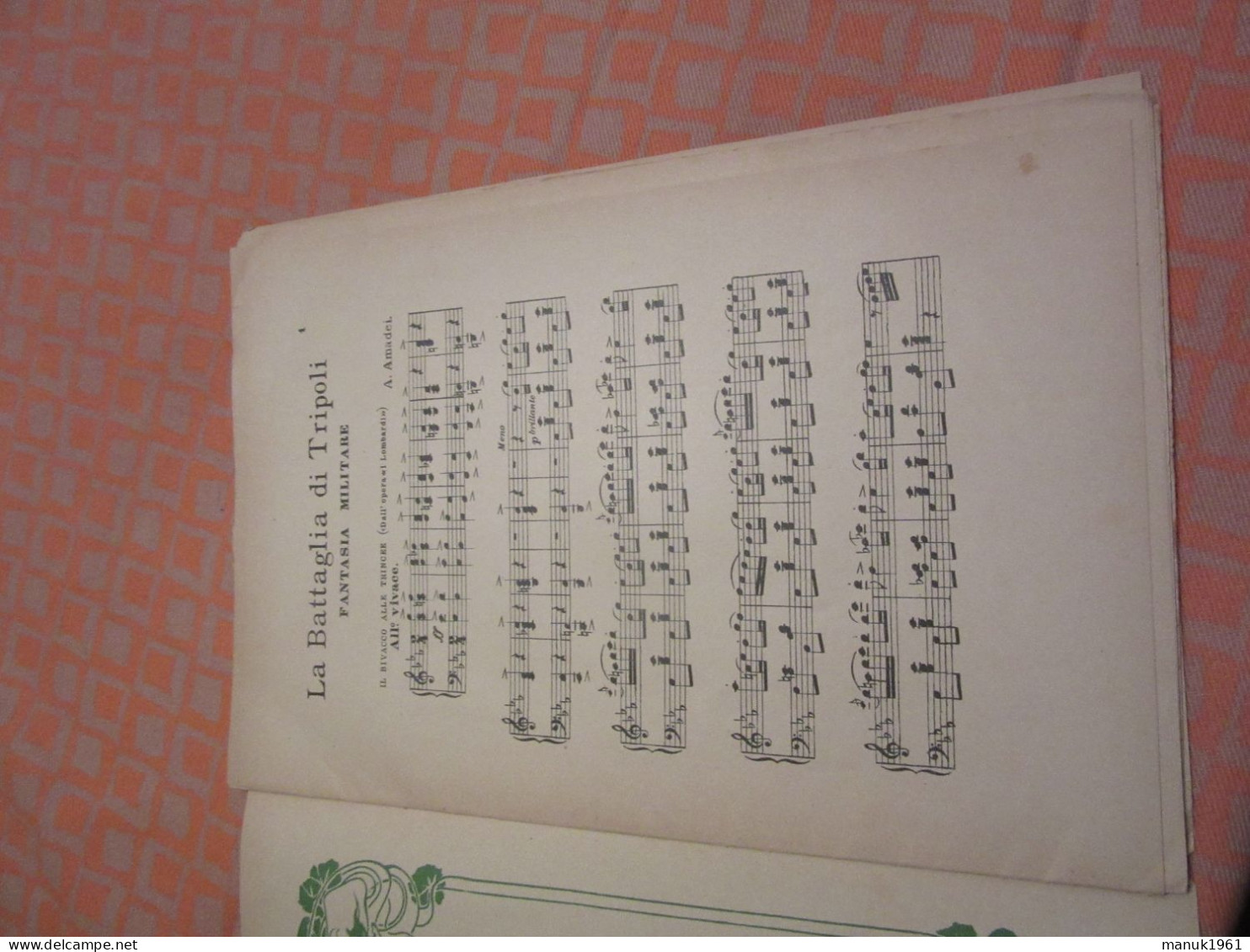 IL PIANOFORTE Periodico Quindicinale LA BATTAGLIA DI TRIPOLI - Other & Unclassified