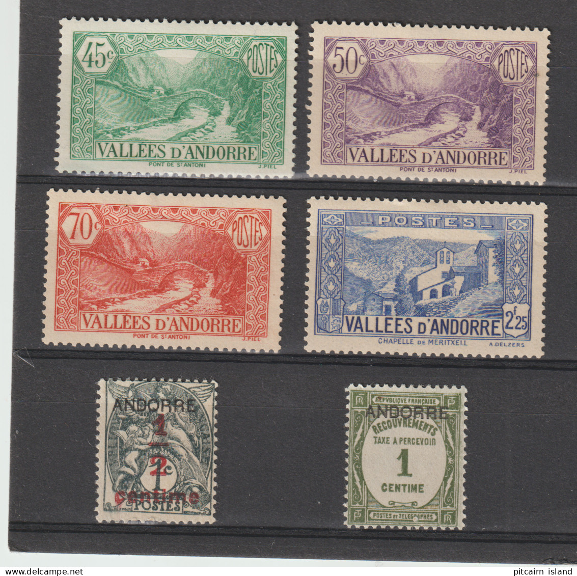   Andorra Fr. 1937 Mi.nr. 1+60+61+65+73 +Port 9  MH  Cat. € 50,00     - Neufs