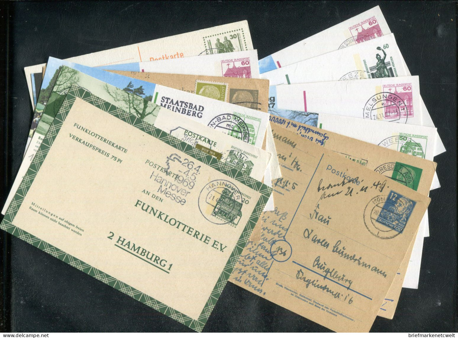 "DEUTSCHLAND NACH 1945" Partie Mit 12 Postkarten Gestempelt (60150) - Lots & Kiloware (mixtures) - Max. 999 Stamps