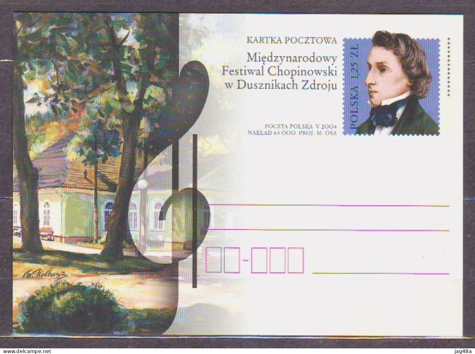 POLAND..2004/Fryderyk Chopin  - International Chopin Festival/Krynica Zdroj ..postCard/unused. - Lettres & Documents