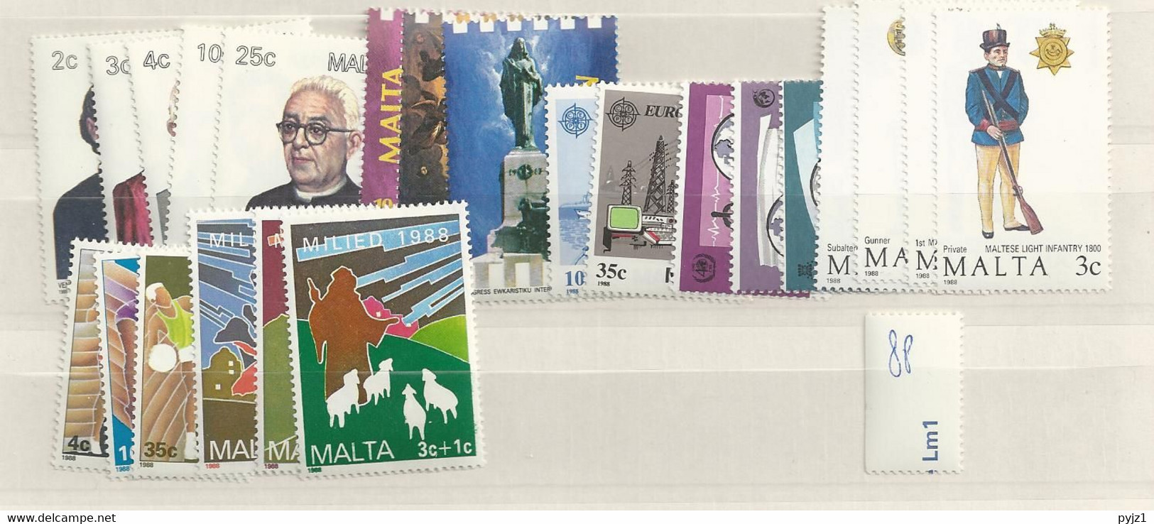 1988 MNH Malta, Year Complete According To Michel, Postfris - Malta