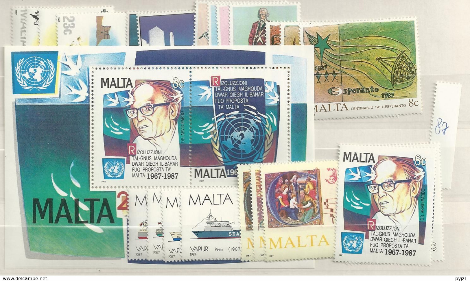 1987 MNH Malta, Year Complete According To Michel, Postfris - Malte