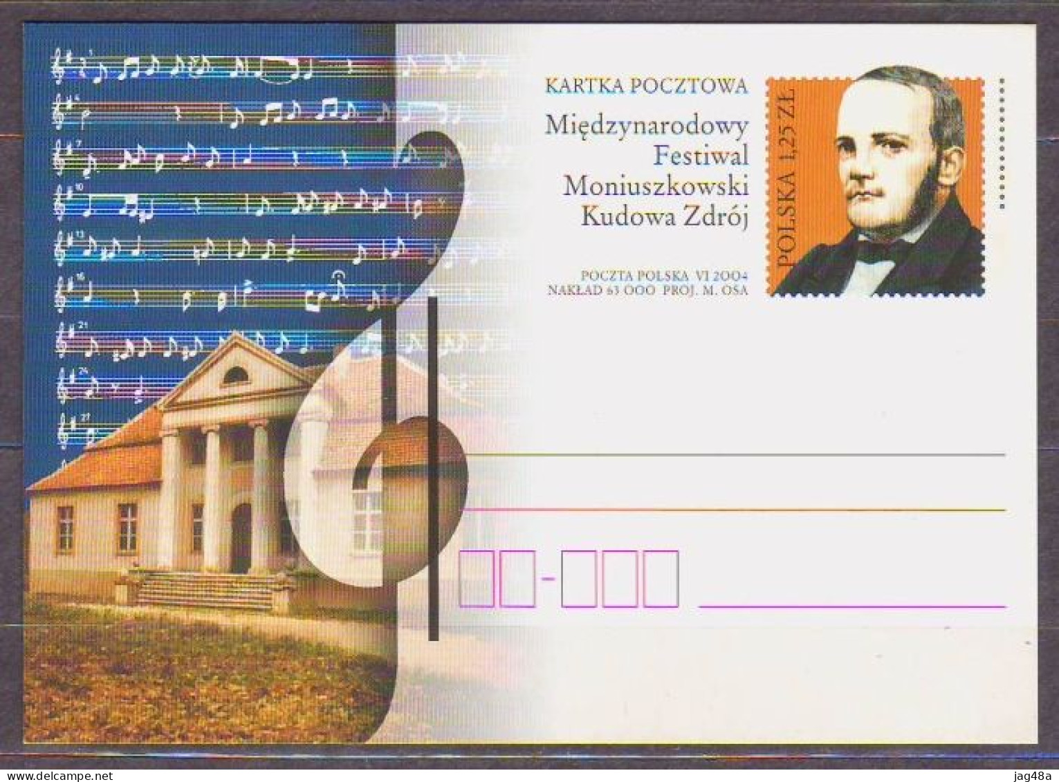 POLAND..2004/Stanislaw Moniuszko  - International Moniuszko Festival/Kudowa Zdroj ..postCard/unused. - Lettres & Documents