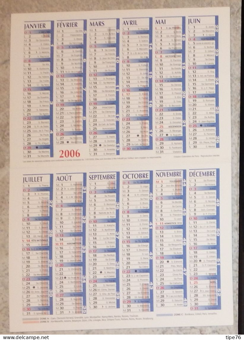 Petit Calendrier Poche 2006 Peinture Femme à L'ombrelle  Tournée Vers La Droite Monet Musée D'Orsay Paris - Tamaño Pequeño : 2001-...