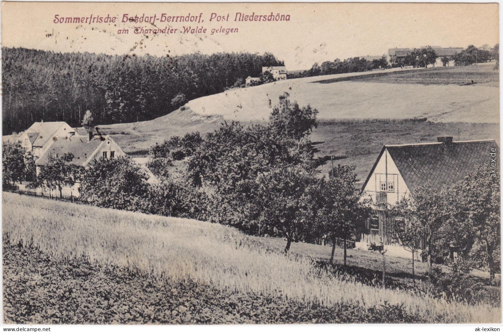 Ansichtskarte Herrndorf-Hetzdorf-Halsbrücke Siedlung 1922 - Hetzdorf