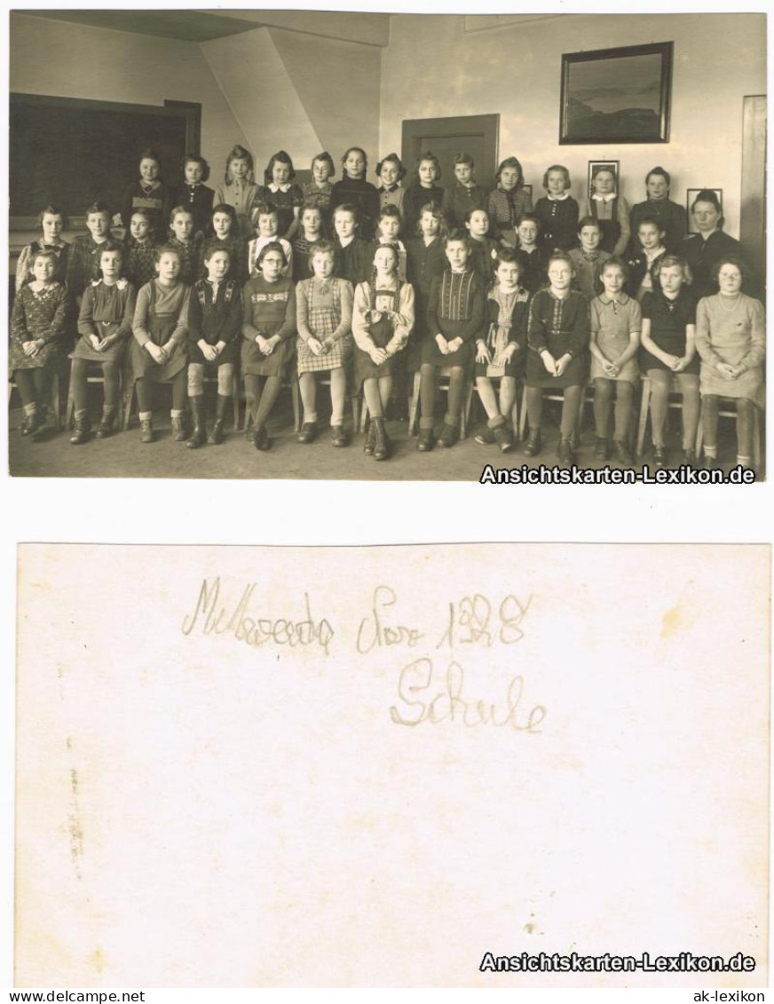 Ansichtskarte Mittweida Gruppenbild - Schülerinnen - Schule 1928 - Mittweida