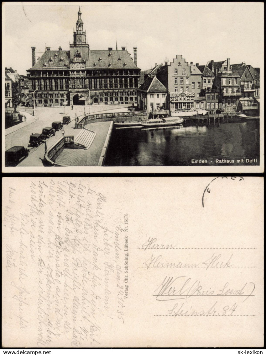 Ansichtskarte Emden Delft Und Rathaus 1940 - Emden