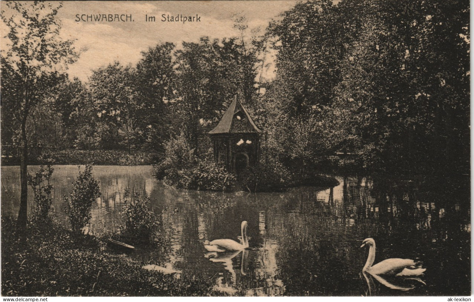 Ansichtskarte Schwabach Im Stadtpark - Schwanenhaus 1929 - Schwabach