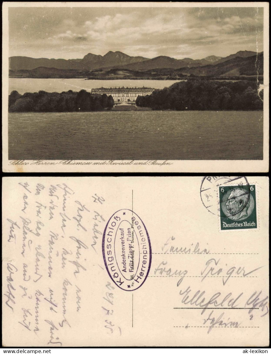 Ansichtskarte Chiemsee Herrenchiemsee / Herreninsel Mit Schloss 1935 - Chiemgauer Alpen