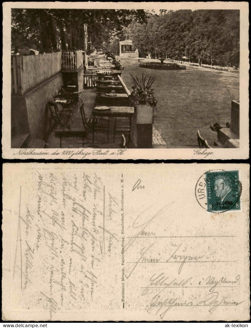 Ansichtskarte Nordhausen Gehege, Restaurant 1930 - Nordhausen