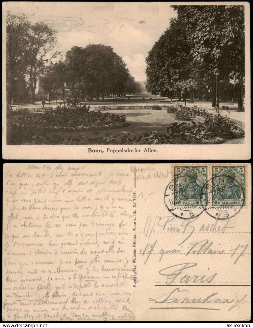 Ansichtskarte Bonn Poppelsdorfer Allee 1913 - Bonn