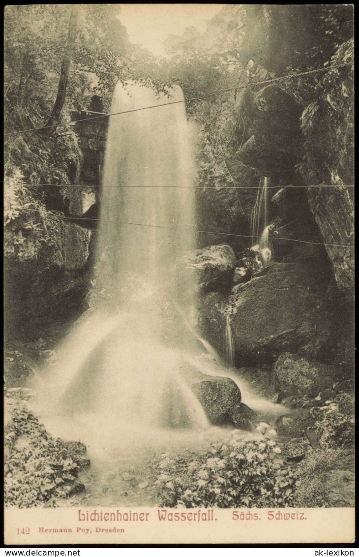 Ansichtskarte Lichtenhain-Sebnitz Lichtenhainer Wasserfall 1906 - Kirnitzschtal