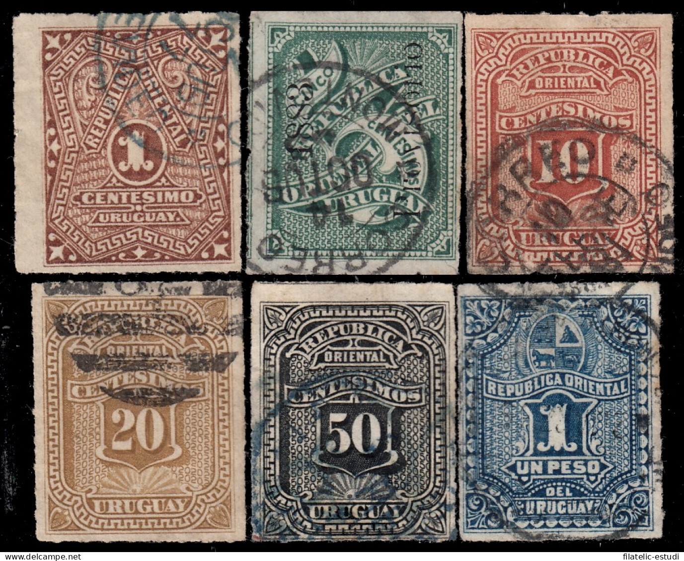 Uruguay 39/44 1877/80 Cifras Usado - Uruguay
