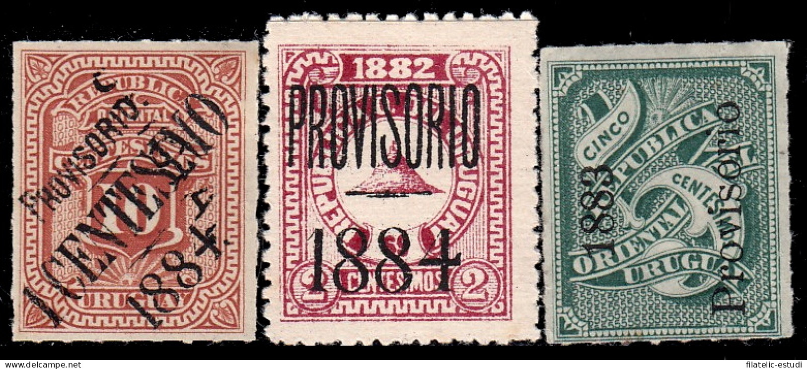 Uruguay 53/55 1883/84 Cifras MH - Uruguay