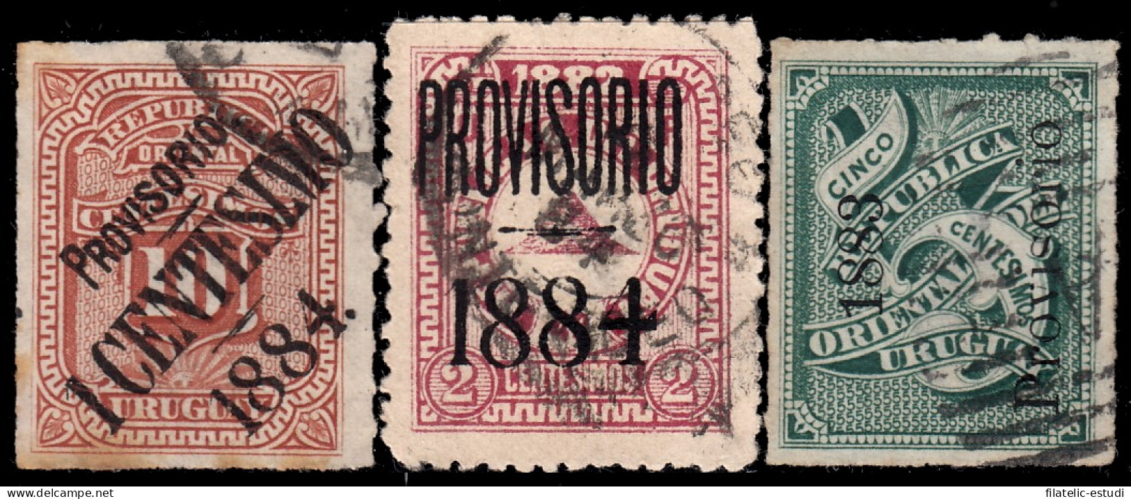 Uruguay 53/55 1883/84 Cifras Usados - Uruguay