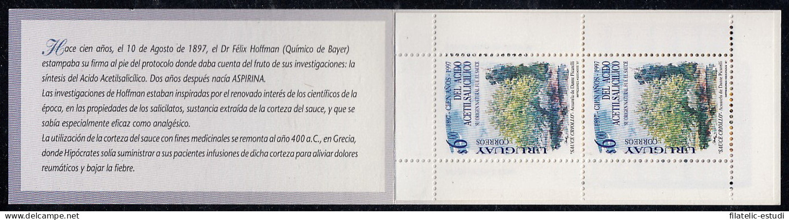 Uruguay 1659 1997 Centenario De La Aspirina árbol Carnet MNH - Uruguay