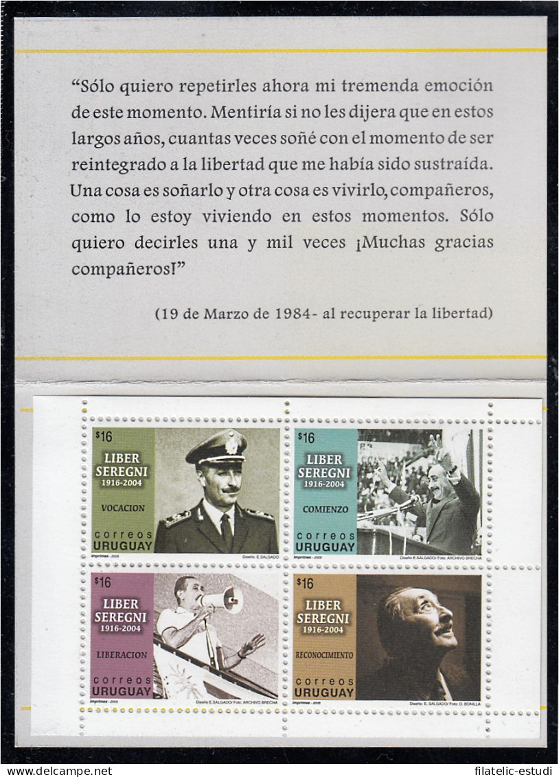 Uruguay C2220 2005 General Liber Seregni Carnet MNH - Uruguay