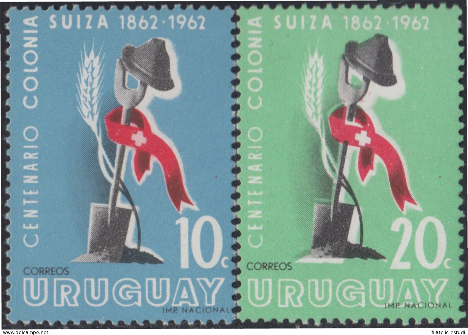 Uruguay 700/01 1962 Centenario De La Instalación De La Colonia Suiza En Urugua - Uruguay